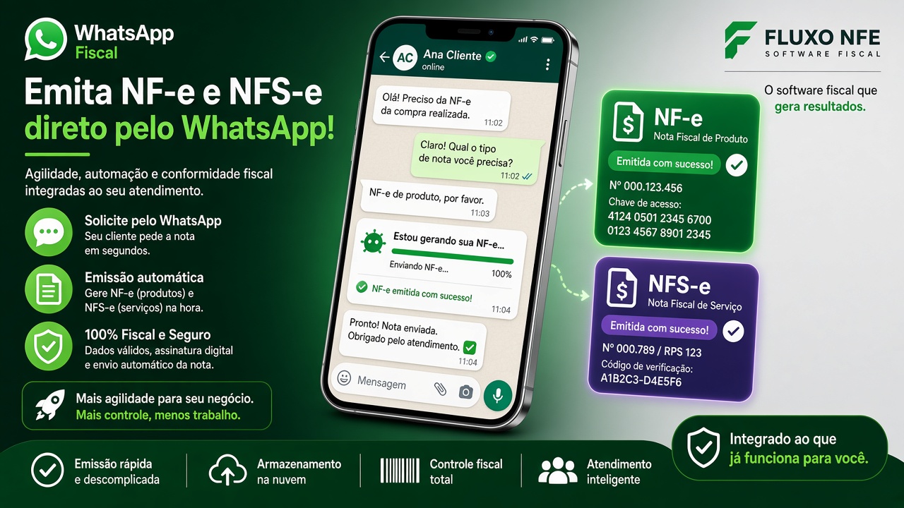 WhatsApp Fiscal — NF-e produtos e NFS-e serviços